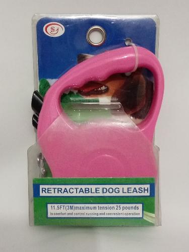 Correa retráctil 3m rosa