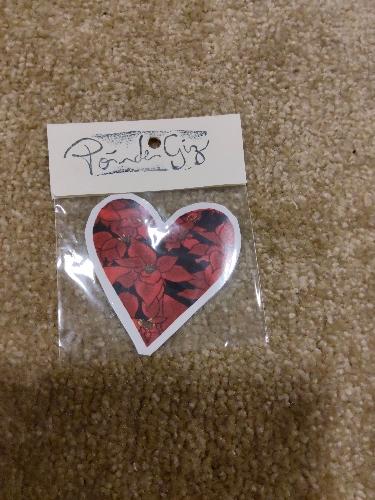 Adesivo Pó de Giz - coração flor natal