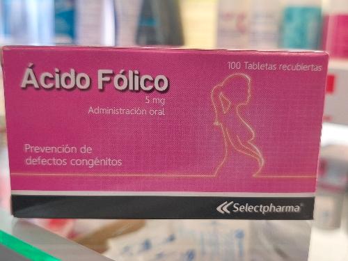 Ácido fólico tabletas 5mg Selecpharma