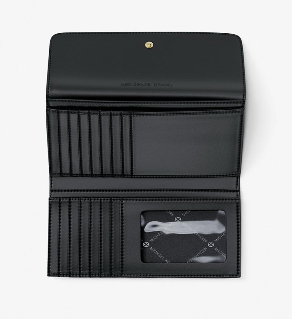 Miniatura 2 de Billetera black Jet Set grande de tres paneles con logotipo