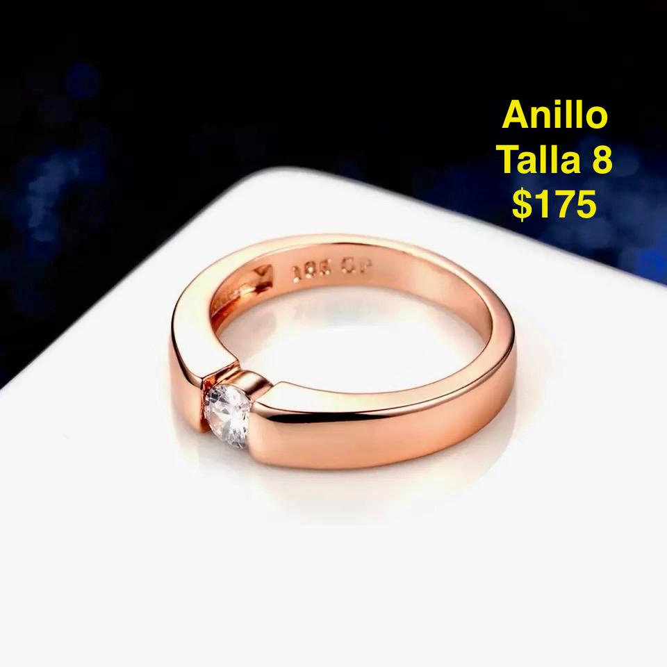 Miniatura 3 de Anillo circonia 3mm oro rosa talla 8