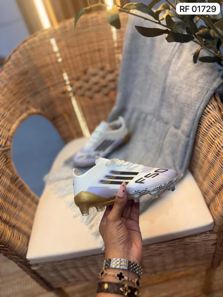 Miniatura 2 de Adidas F50 blanco dorado niño