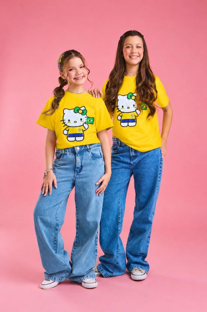 Camisa Brasil Hello Kitty amarela