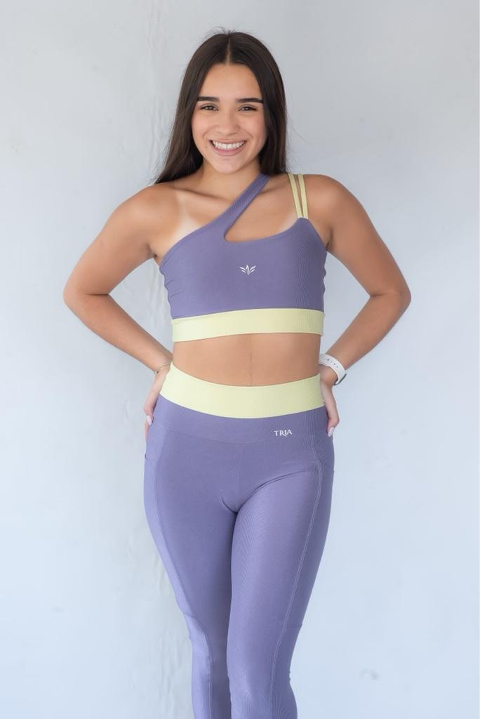 Conjunto lilás e manteiga