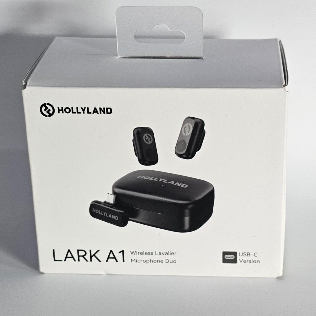 Hollyland Lark - Micrófono inalámbrico A1 para iPhone 17/16/15 y Android, 48 kHz/24 bits, cancelación inteligente de ruido de 3 niveles, mini micrófono para YouTube, podcast, vlogging (negro, 2TX + USB-C RX + estuche de carga)