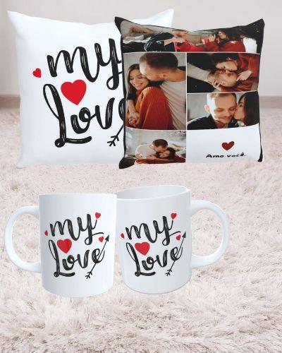 1 Almofada 30x30+ 1xícara personalizadas