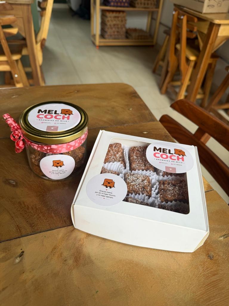 Brownie de Milo para regalo en tarro de vidrio