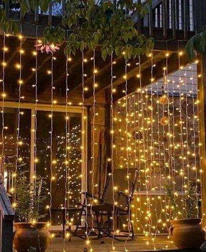 Miniatura 3 de *CORTINA DE LUCES DECORACION PARA EXTERIOR E INTERIOR 3x3 metros* color amarilla 💡💡💡