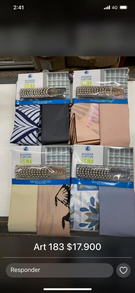 Juego de cortina más alfombra