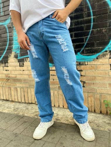 Pantalón con desgaste en drill