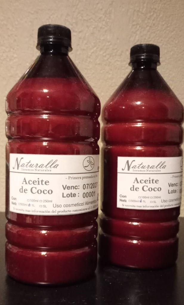 .Aceite coco neutro prensado en frío x 1 lt