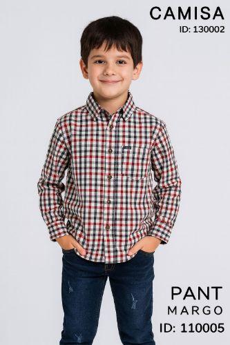 Camisa de cuadros manga larga