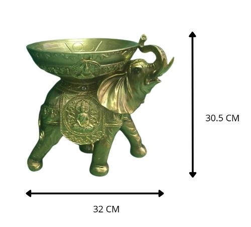Adorno elefante Dorado 30.5x32cm