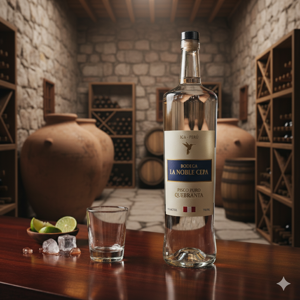 Pisco puro quebranta Bodega la noble cepa de 750 mL X caja de 12 und