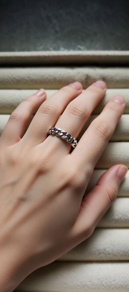 Anillo de Acero Inoxidable (Cadena Simple)