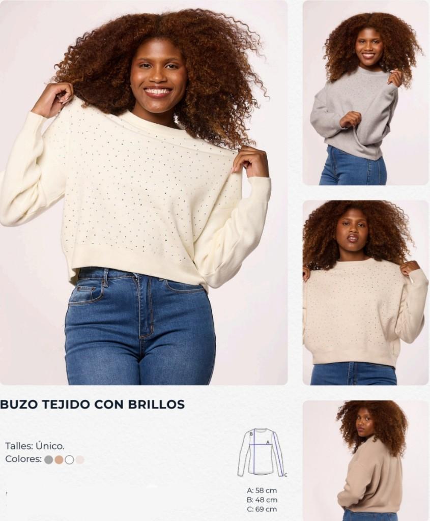 Miniatura 2 de BUZO TEJIDO CON BRILLOS