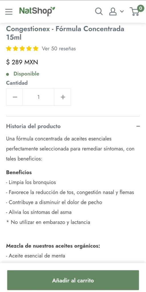Miniatura 3 de Congestionex 15ml. NatShop