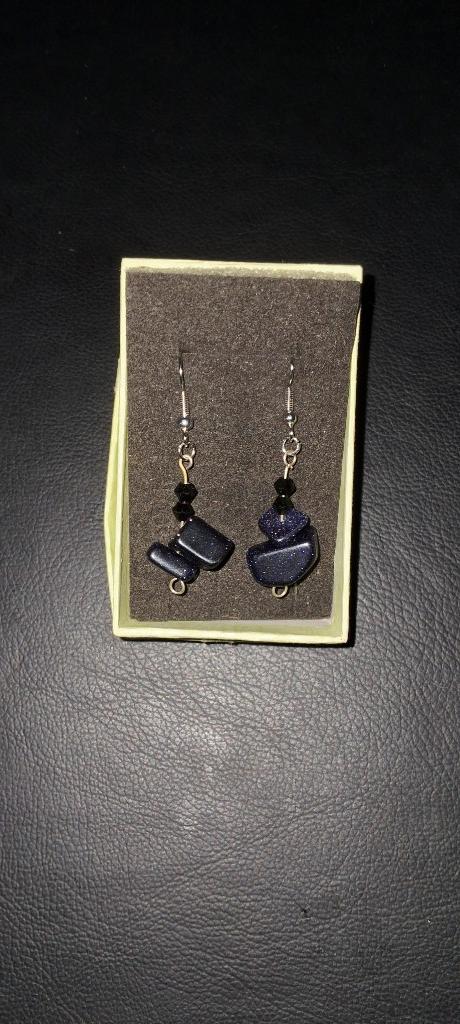 Aros de aventurina negra