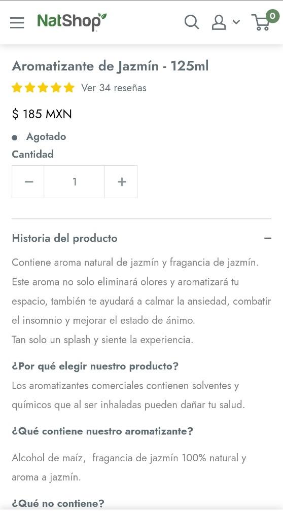 Miniatura 3 de Aromatizante de Jazmin 125ml. NatShop