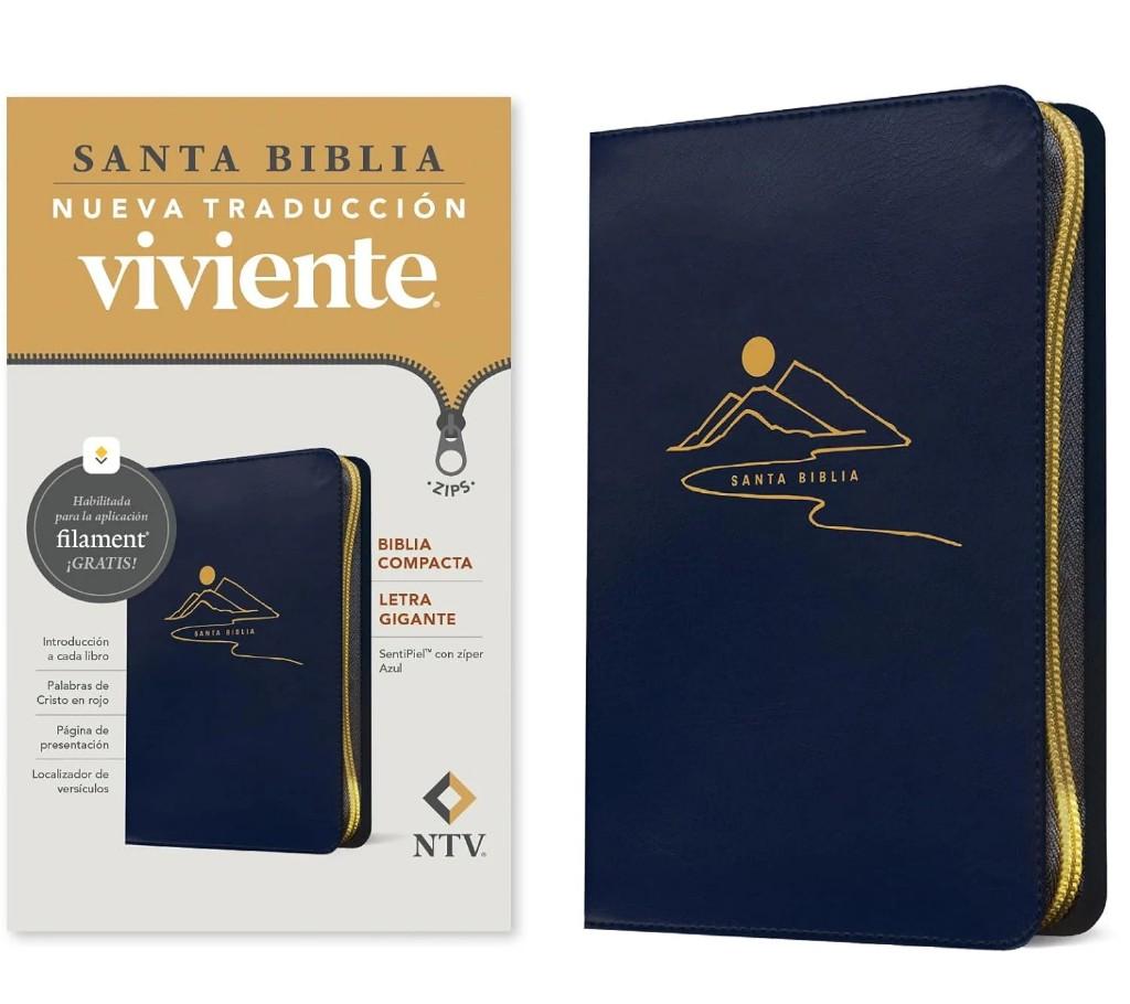 Miniatura 3 de Biblia Compacta NTV, Azul Letra Gigante con Cierre