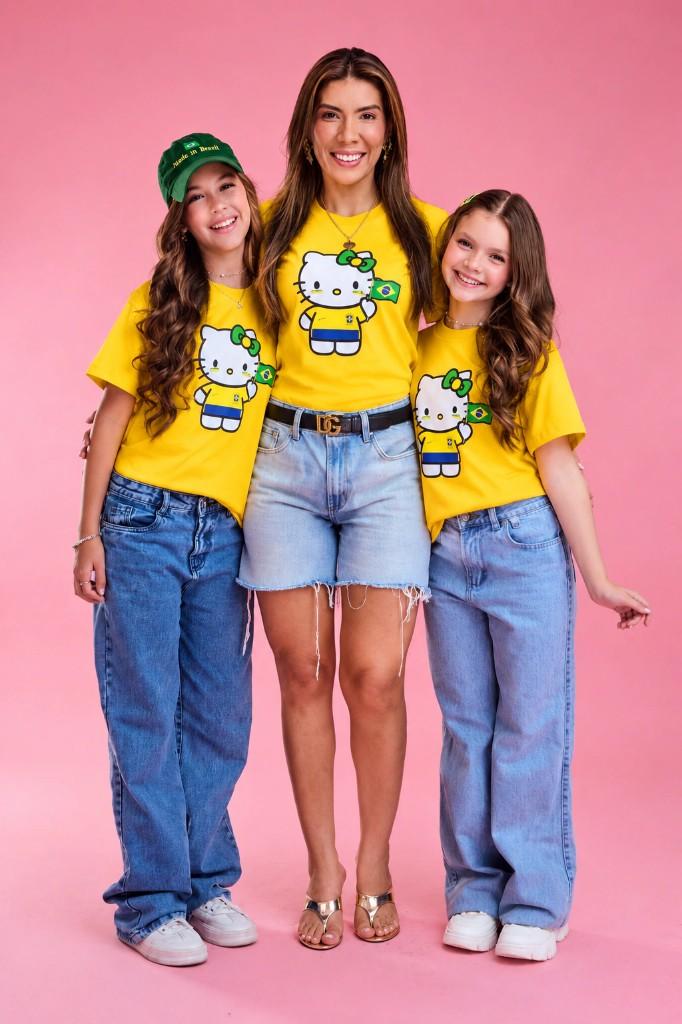 Miniatura 2 de Camisa Brasil Hello Kitty amarela