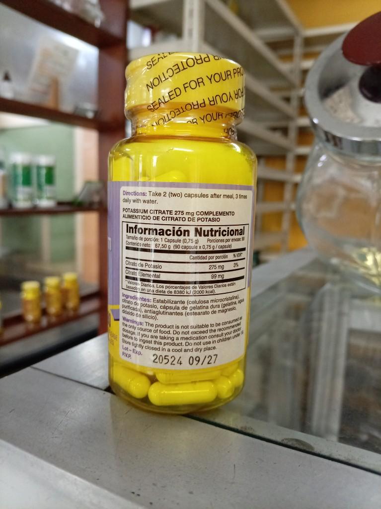 Miniatura 3 de Citrato de Potasio 275 mg