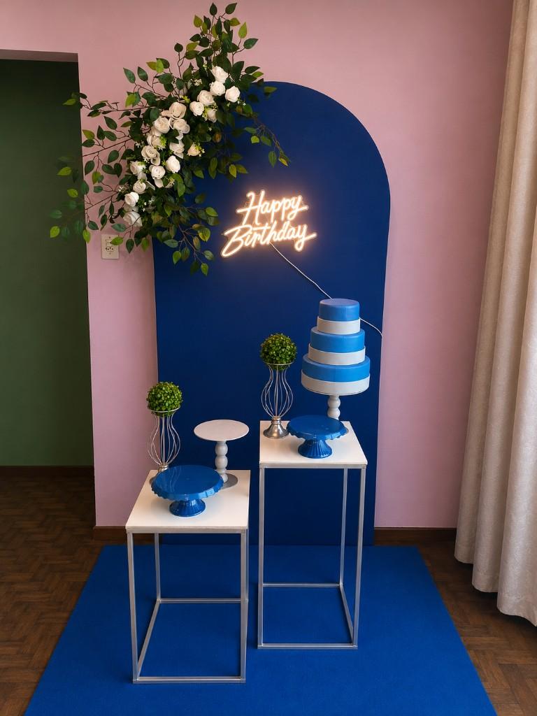 Azul/prata mini