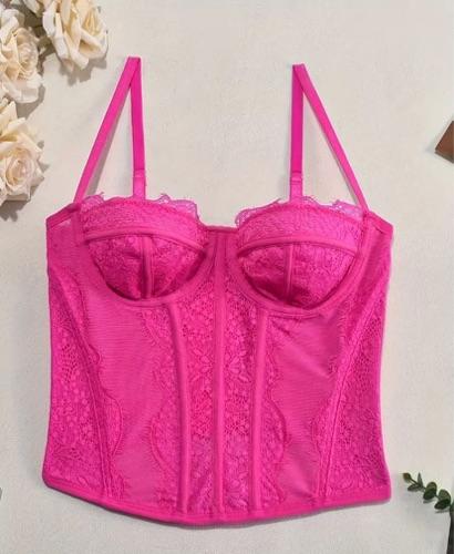 Miniatura 1 de Corset encaje(verde,fucsia
