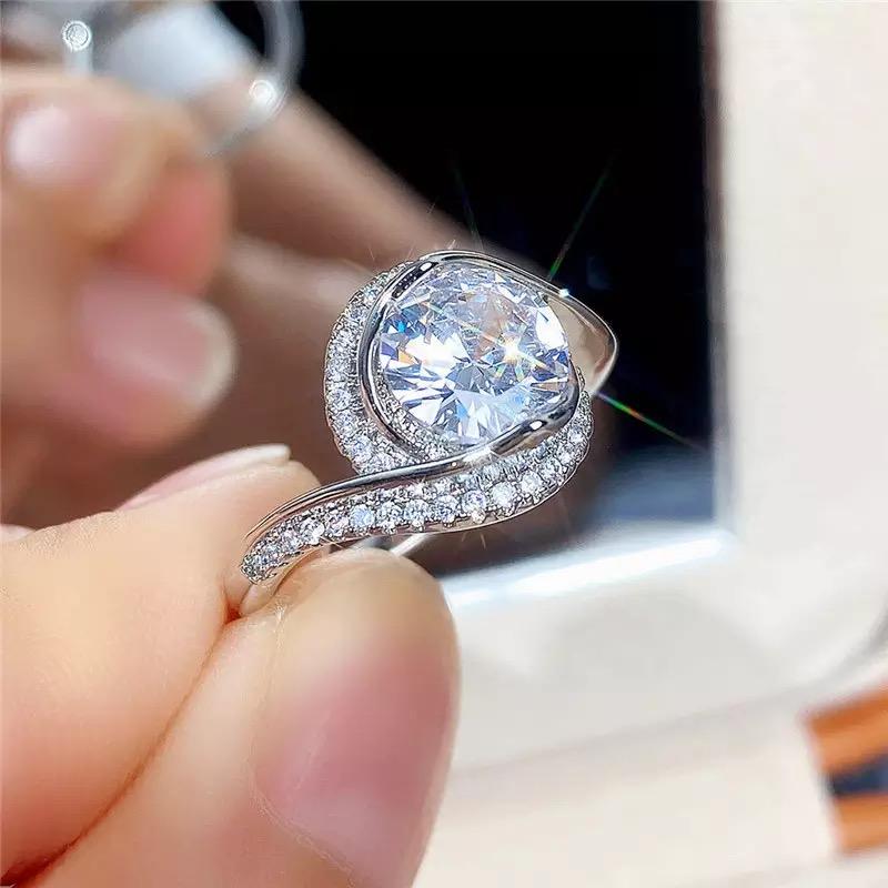 Miniatura 2 de Anillo circonia 10mm lateral envolvente en plata