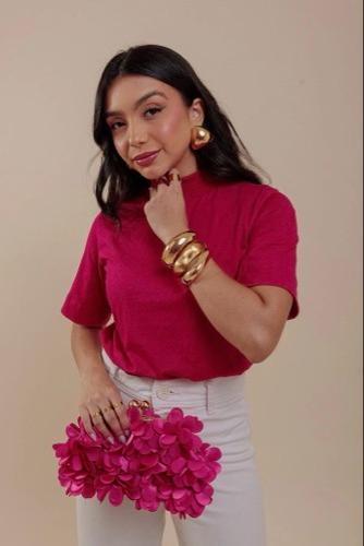 Básica Gola Alta C/ Manga Oversized (Pink)