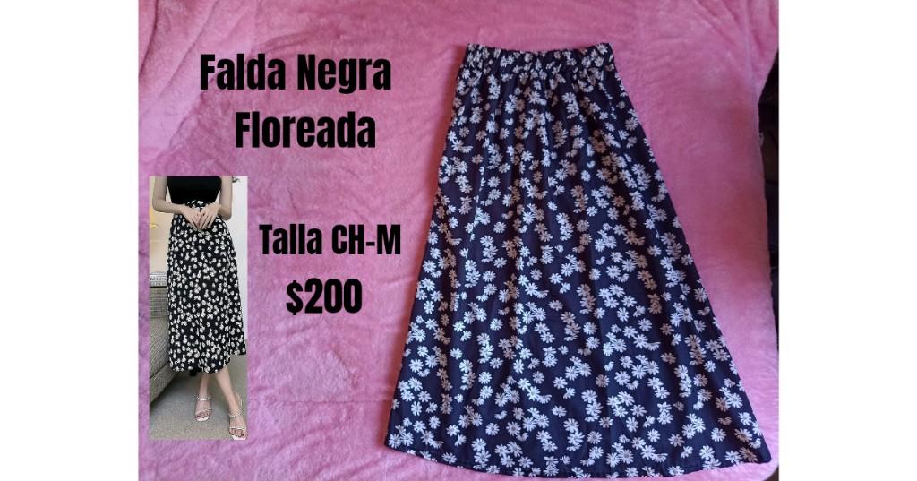 Miniatura 2 de Falda Negra de flores