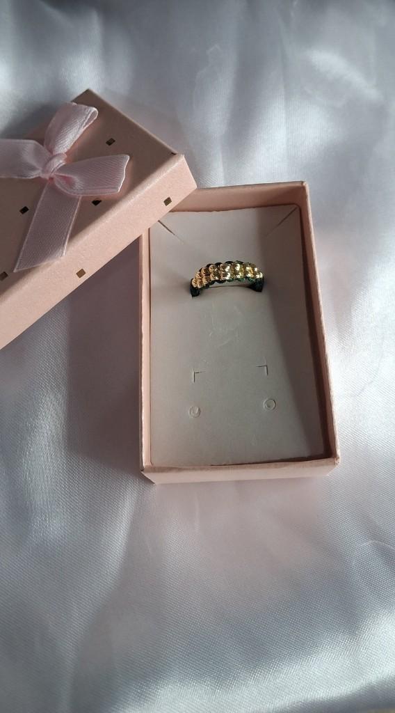 Miniatura 2 de Anillo tejido 16 balines oro