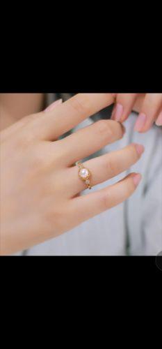 Anillo con Perla y Piedritas