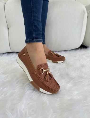 Mocasines Suela Media Miel