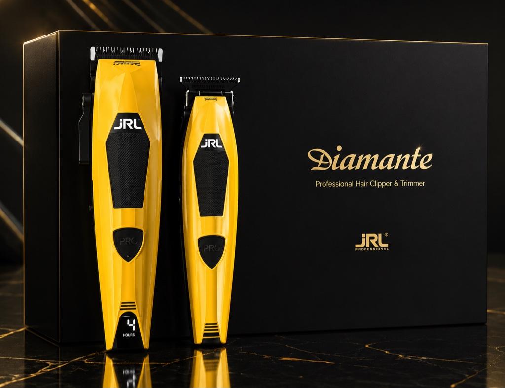 Miniatura 3 de 4. JRL Professional Diamante Cordless Clipper & Trimmer Comb Set Yellow