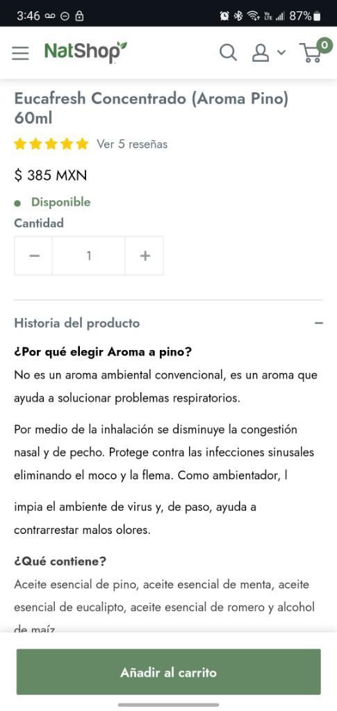 Miniatura 3 de Aroma a Pino Concentrado 60ml. NatShop