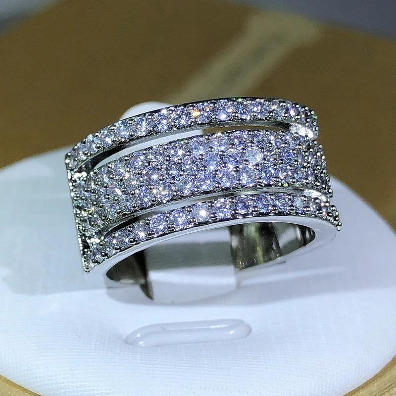Miniatura 3 de Anillo ancho  circonias en plata