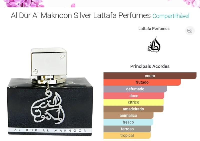 Al Dur Al Maknoon Silver Lattafa Perfumes Compartilhável