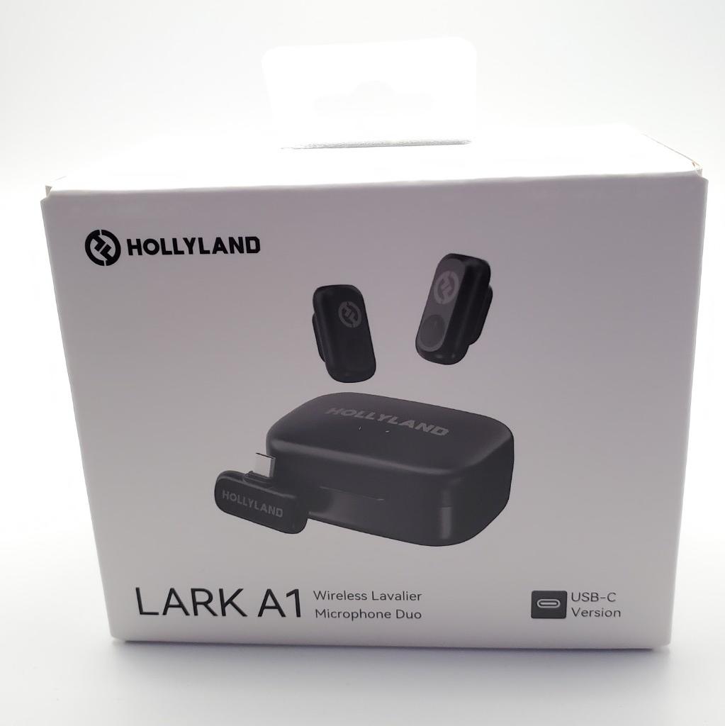 Hollyland Lark - Micrófono inalámbrico A1 para iPhone 17/16/15 y Android, 48 kHz/24 bits, cancelación inteligente de ruido de 3 niveles, mini micrófono para YouTube, podcast, vlogging (negro, 2TX + USB-C RX + estuche de carga)