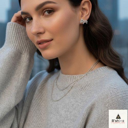 Miniatura 2 de Aretes de cebra plateados