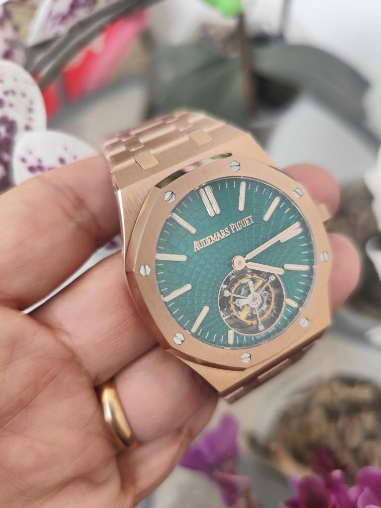 Miniatura 3 de $DOLARES$ AP Tourbillon GOLD rose, cara verde CLON