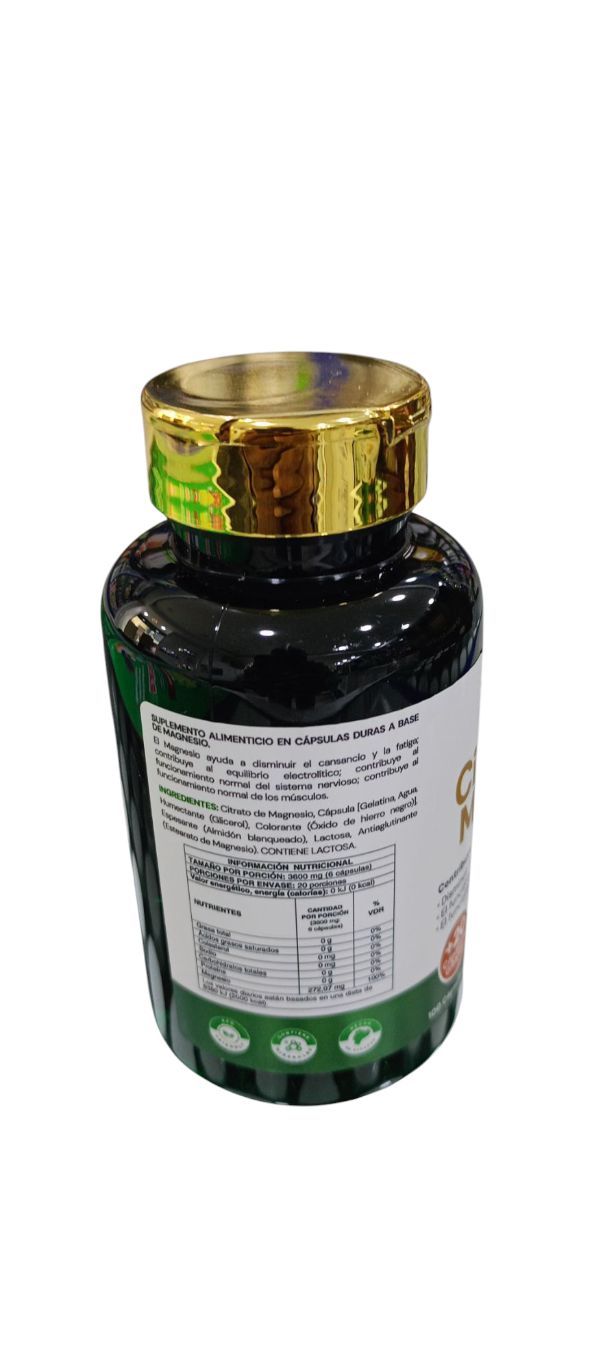 Miniatura 2 de Citrato de Magnesio de Laboratorios Labmac por 2 Frascos de 120 Cápsulas de 600mg. Cada Uno.