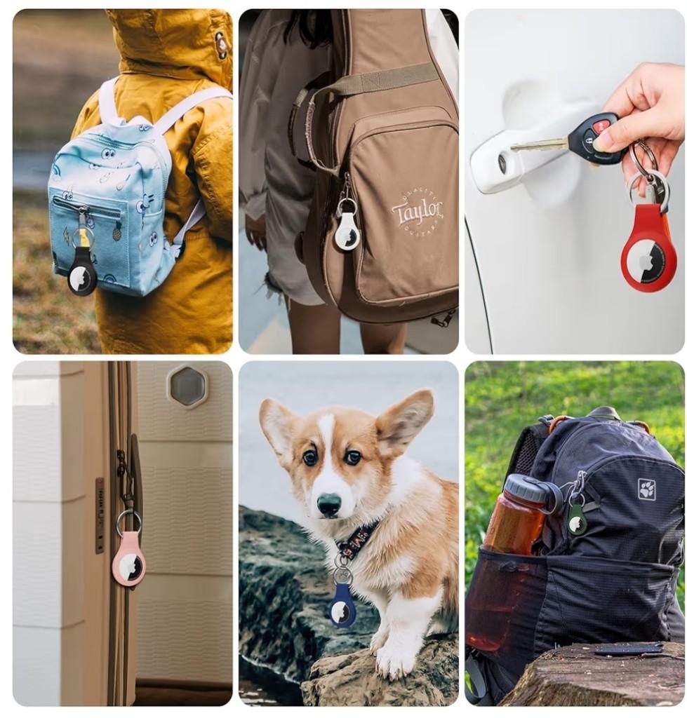 Miniatura 3 de llaveros para Airtag, funda impermeable para AirTag de Apple con llavero, llavero de silicona para equipaje, llaves, mochila, automóvil, bolsas, niños