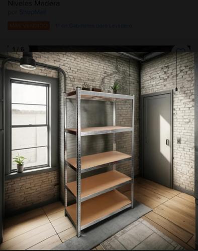 Anaquel 5 niveles de metal con triplay