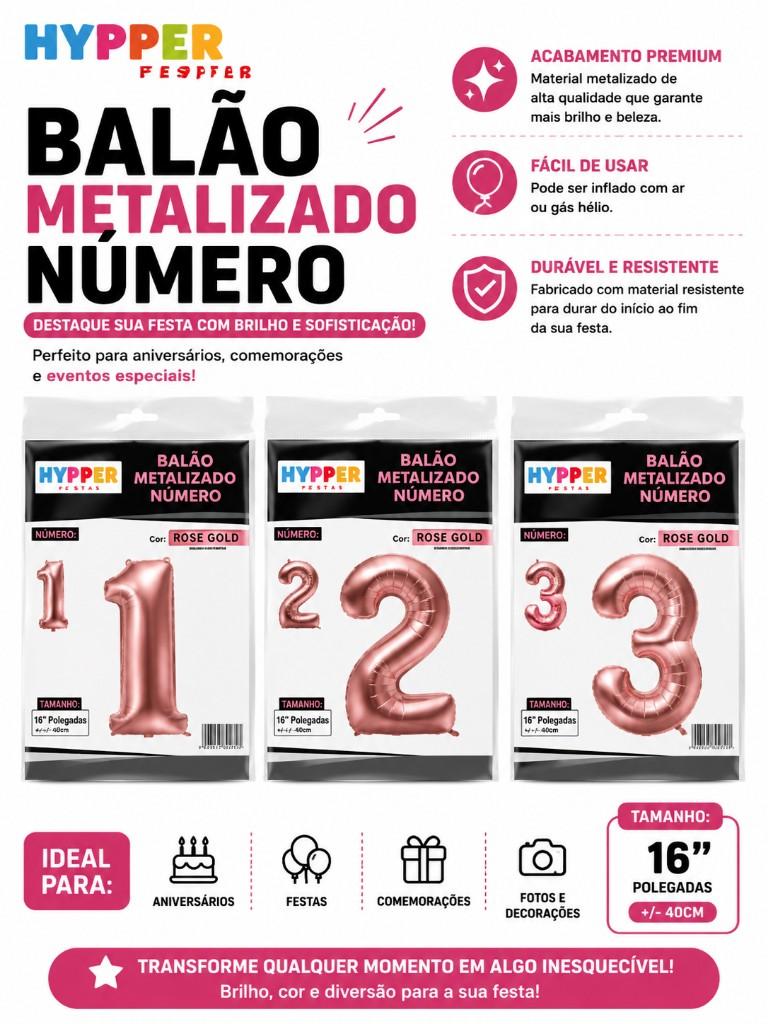 Balões metalizados 40cm Rose