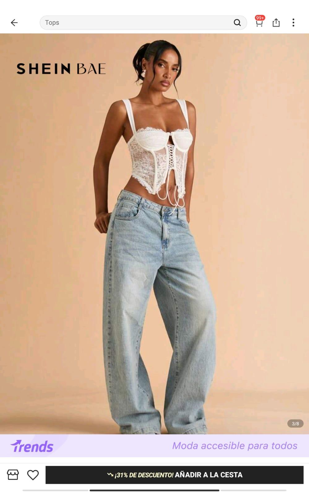 Miniatura 3 de 12 Corset blanco en encaje talla única