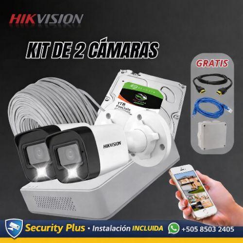 Kit 2 cámaras hikvision con audio