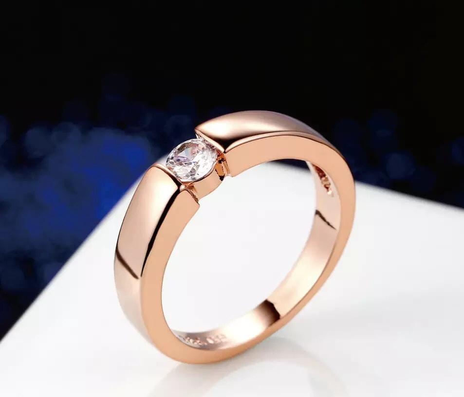 Miniatura 2 de Anillo circonia 3mm oro rosa talla 8