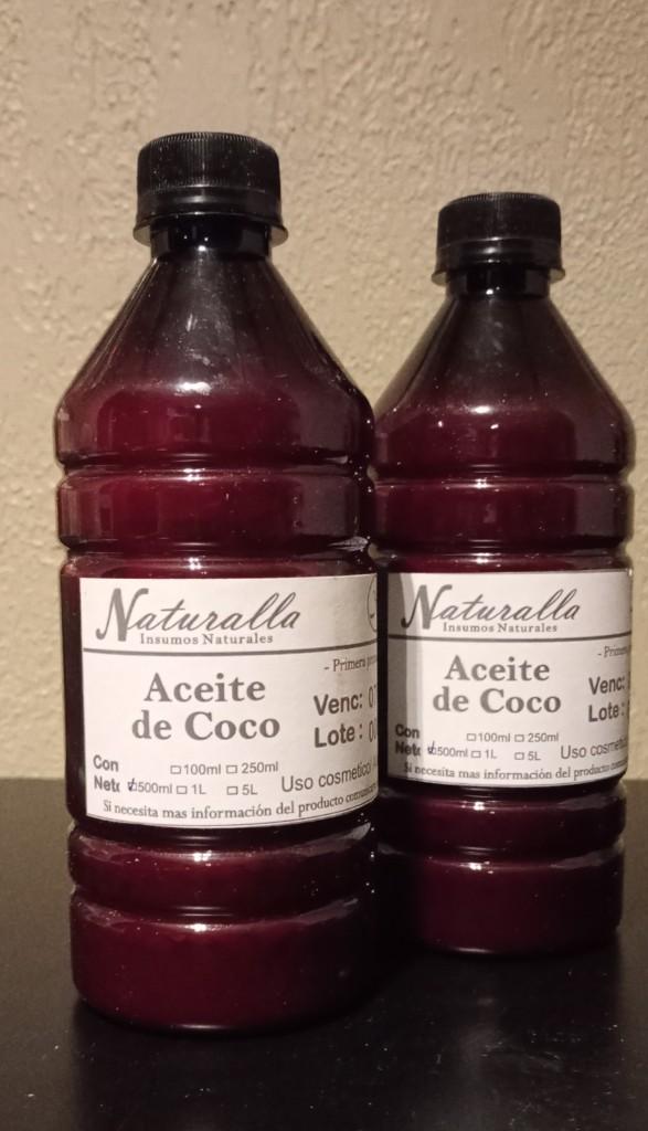 .Aceite coco neutro prensado en frío x 500 gr