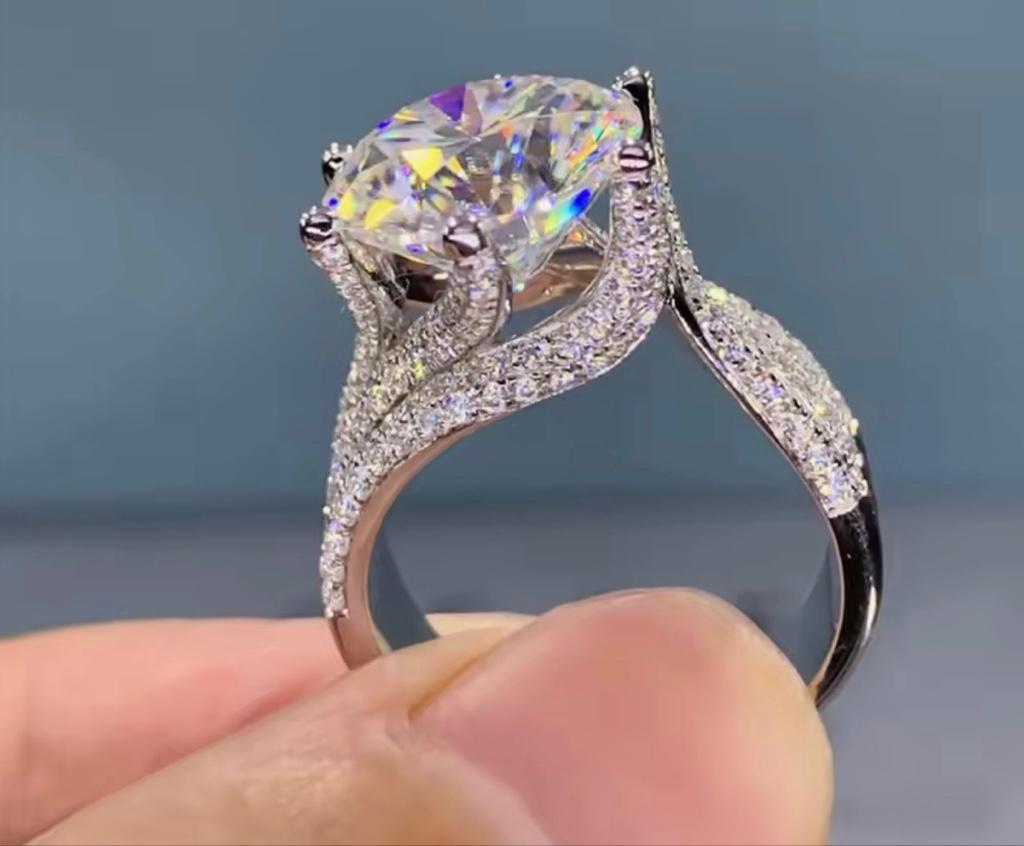 Miniatura 2 de Anillo circonia 12mm y multicapa micro circonias en plata